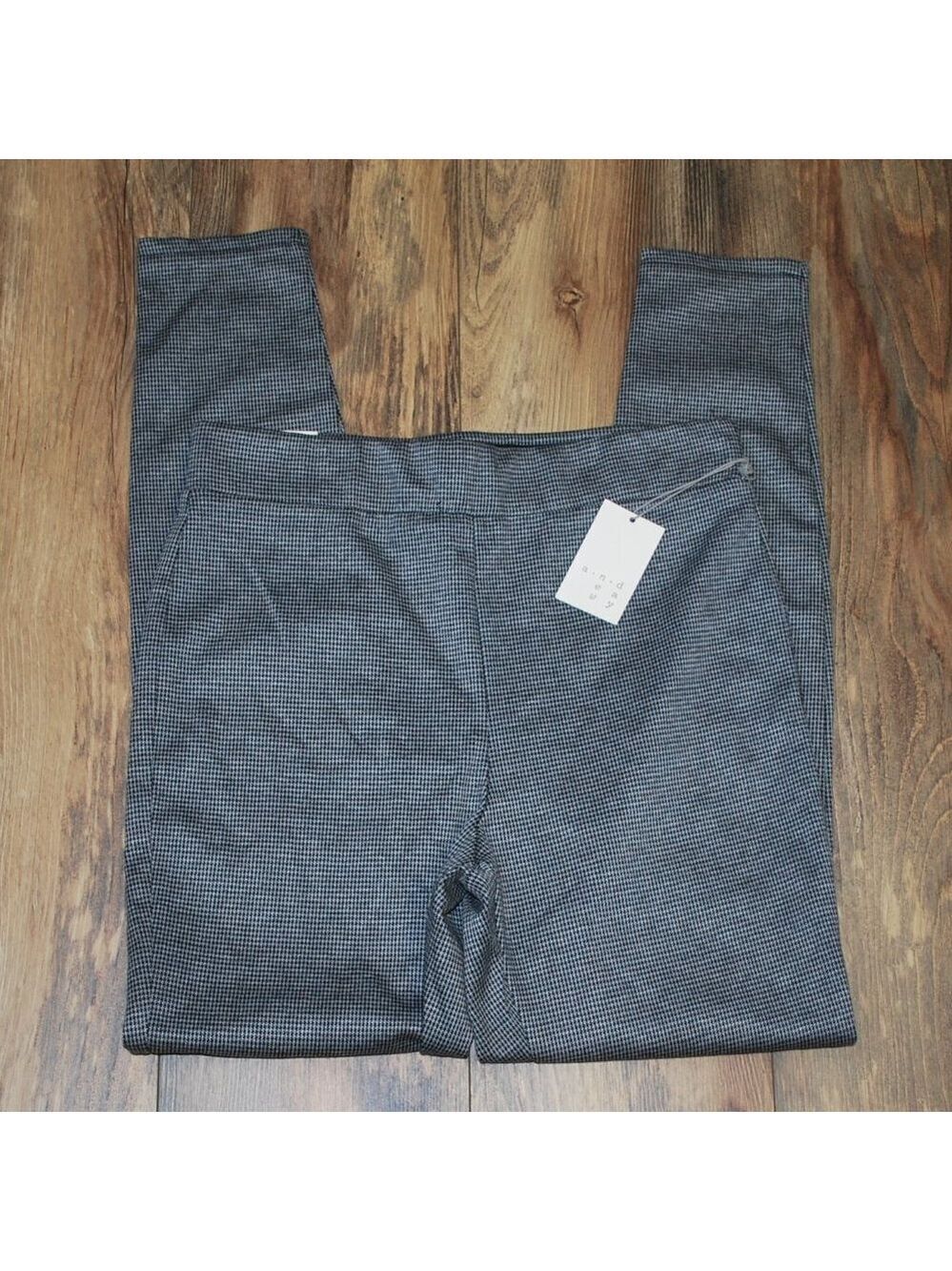 NWT A New Day Stretch Skinny High Rise Fitted Hip Thigh Pants Gray/Black